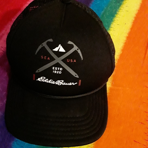 Eddie Bauer Unisex Black Snapback Hat With - Picture 2 of 8